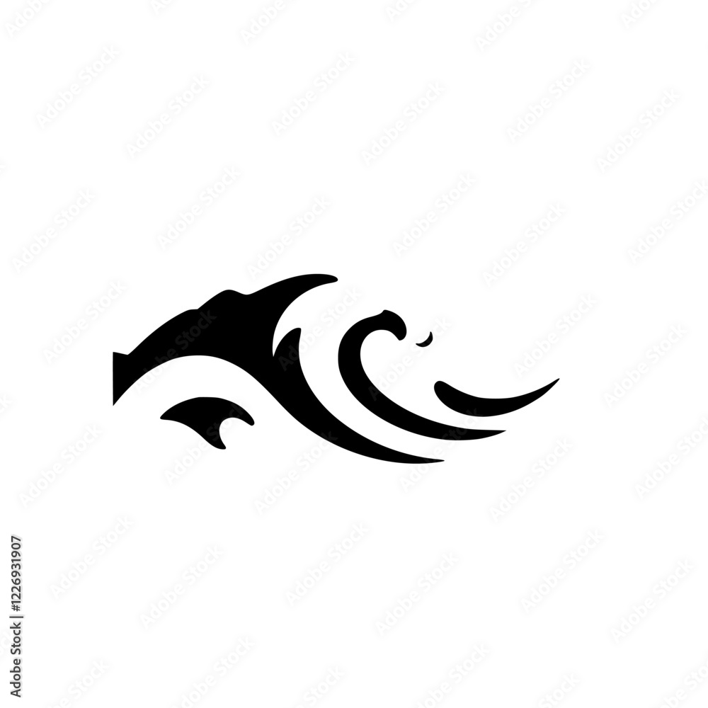 Abstract Ocean Wave: A Dynamic Vector Graphic Design. Perfect for nature, water, and sea-themed projects. This elegant symbol evokes movement and energy. Abstract Ocean Wave: A Dynamic Vector Graphic Design. Perfect for nature, water, and sea-themed projects. This elegant symbol evokes movement and energy.