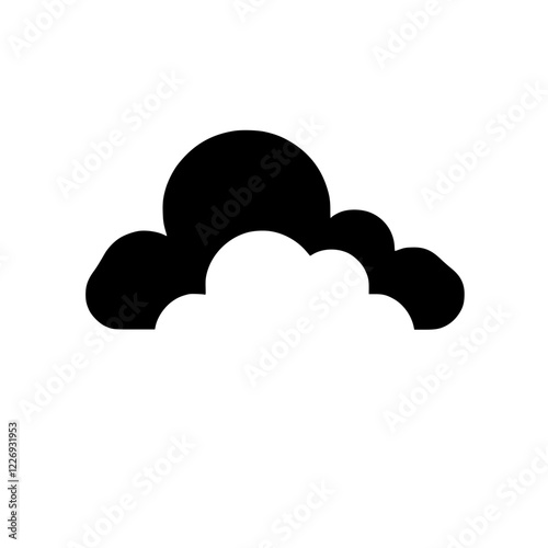 Cloud Icon: Simple Black and White Weather Symbol Design