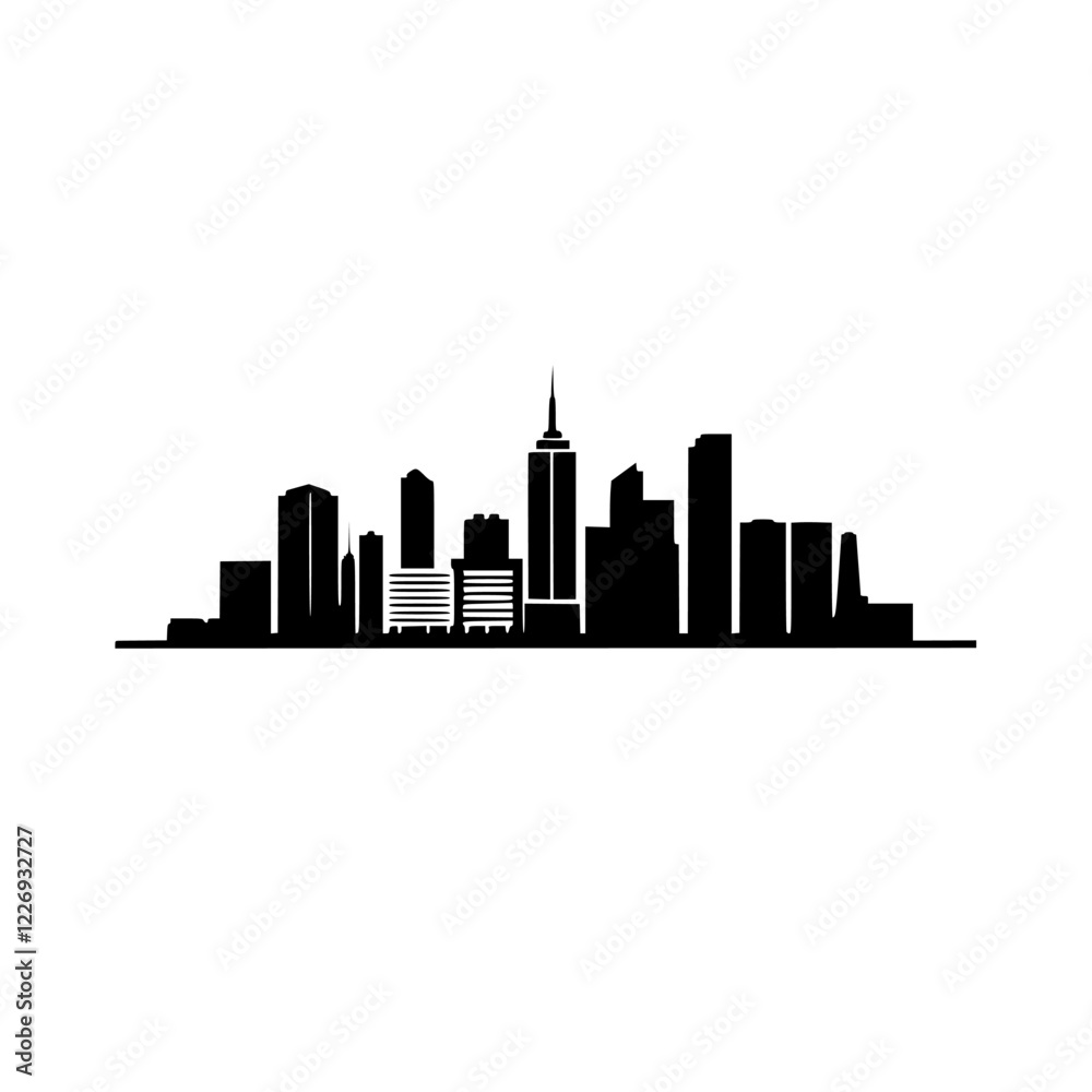 Naklejka premium Majestic City Skyline: A Panoramic View of Urban Architecture