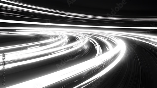 Wallpaper Mural Abstract swirling luminous lines in dark space Torontodigital.ca