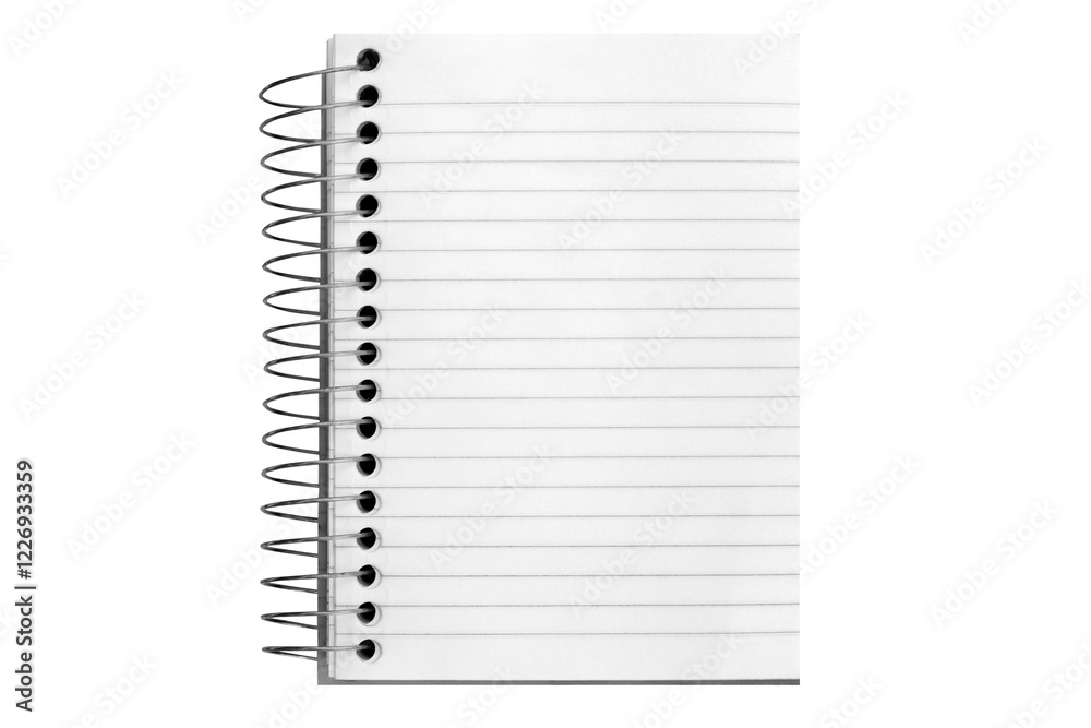 The isolated spiral paper notebook The isolated spiral paper notebook