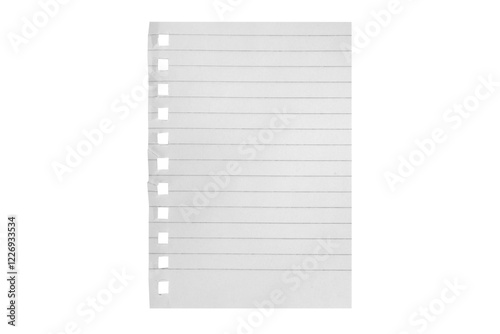 The  isolated sheet of paper