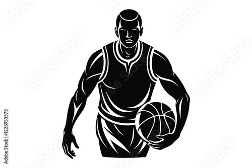 basketball player silhouette on white background