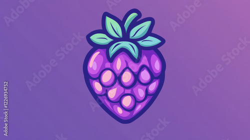 Raw loganberry isolated organic raspberry berry line icon. Vector dewberry healthy summer fruit, natural dessert. Juicy raspberry vegetarian food photo