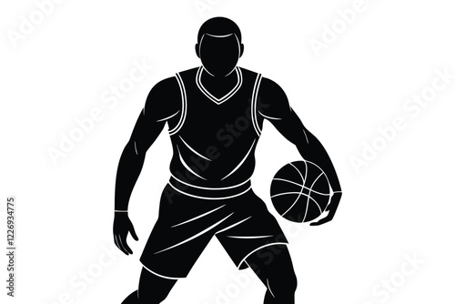 basketball player silhouette vector illustration on white background