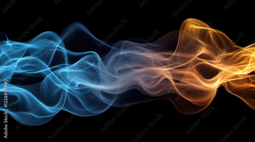 Obraz premium Abstract Smoke with Glowing Fire Patterns