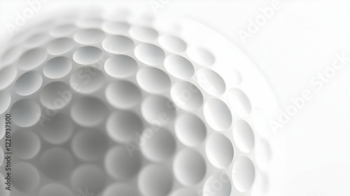 Close-up of textured white golf ball surface with dimples