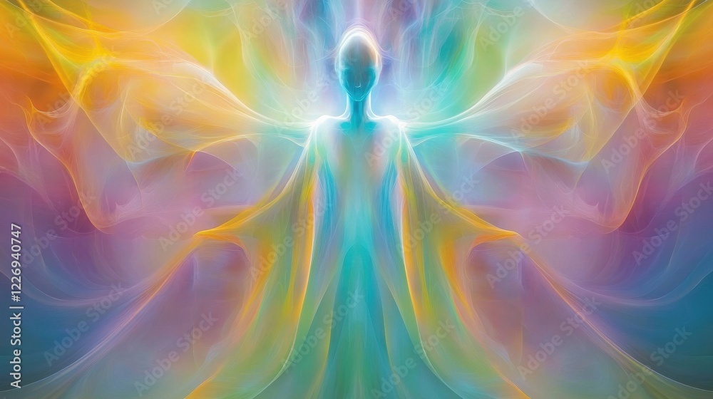 Fototapeta premium Vibrant Pulsating Light Abstract Art with Shifting Colors in Modern Style
