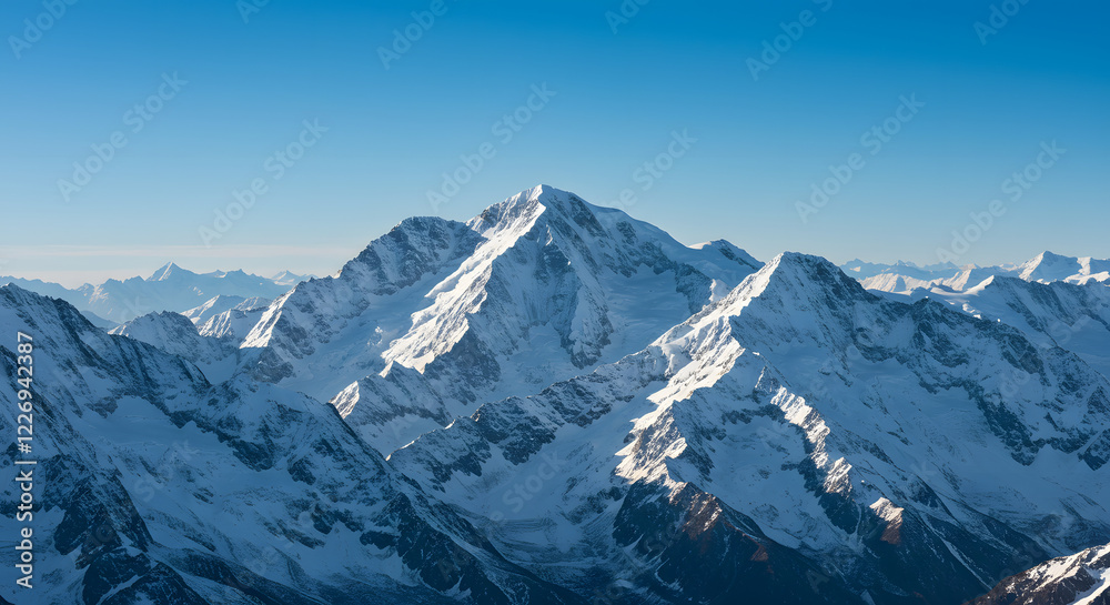 snow-capped mountain range under a clear blue sky snow-capped mountain range under a clear blue sky