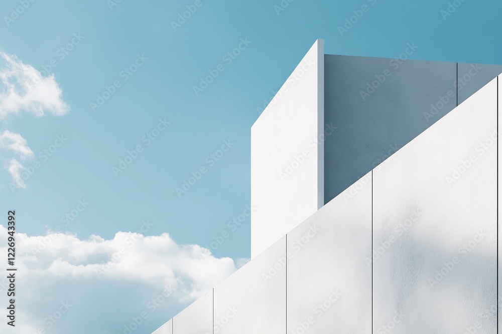white wall with blue sky background featuring minimalist architecture and modern design elements white wall with blue sky background featuring minimalist architecture and modern design elements