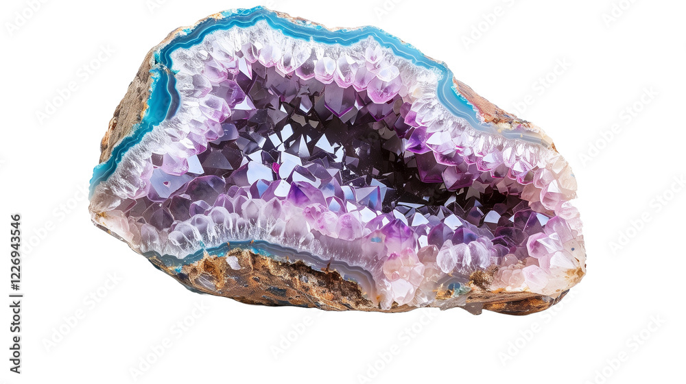 Sparkling Geode Featuring Colorful Crystals Showcasing Intricate Details and Vibrant Hues Against a Transparent Background Sparkling Geode Featuring Colorful Crystals Showcasing Intricate Details and Vibrant Hues Against a Transparent Background