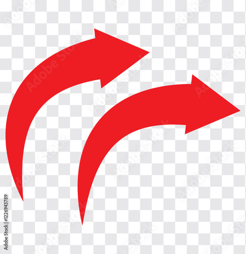 Curve arrow icon isolated. Horizontal dual long straight , right and left side arrow signs. Arrow indicated the direction symbol. Curved and straight arrow icon vector.