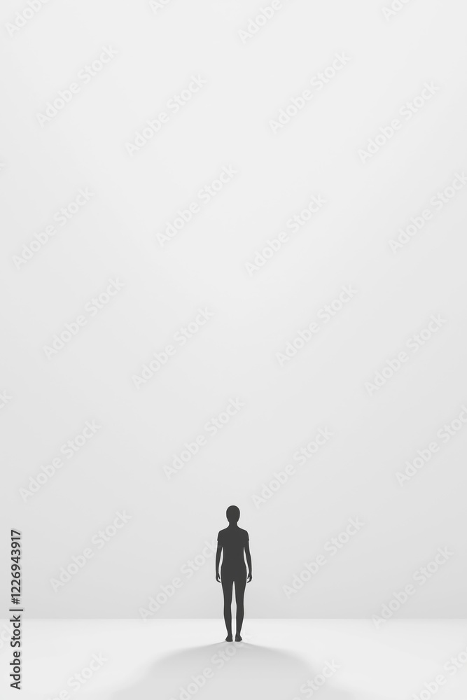 Leadership Development Individual Standing Alone in Minimalist White Studio Leadership Development Individual Standing Alone in Minimalist White Studio