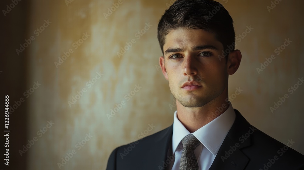 Stylish Young Man in Suit and Tie