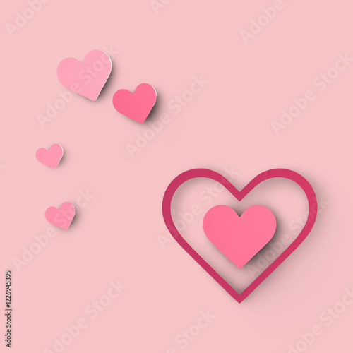 pink valentine hearts