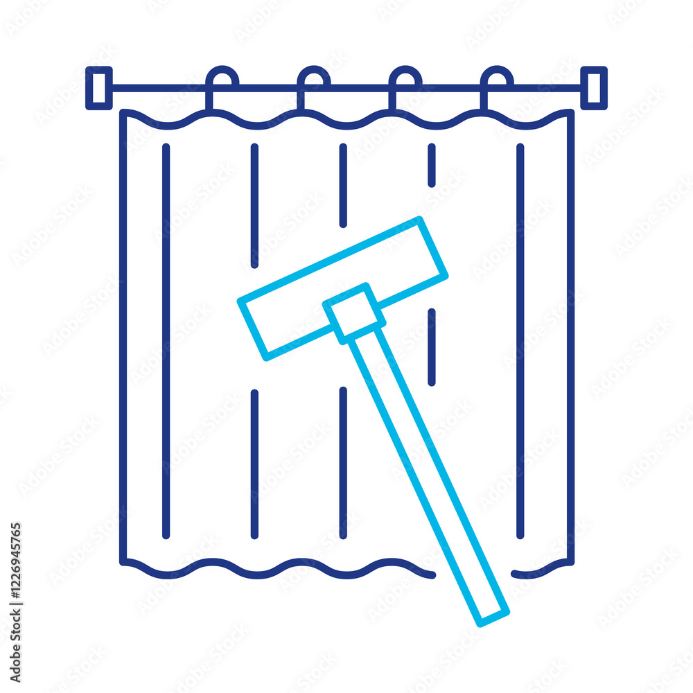 Curtain Cleaning icon – Representing Cleaning Curtains and Drapes, fabric care, home maintenance, hygiene. Vector illustration. Curtain Cleaning icon – Representing Cleaning Curtains and Drapes, fabric care, home maintenance, hygiene. Vector illustration.
