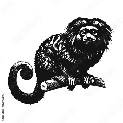 Silhouette of tamarin 