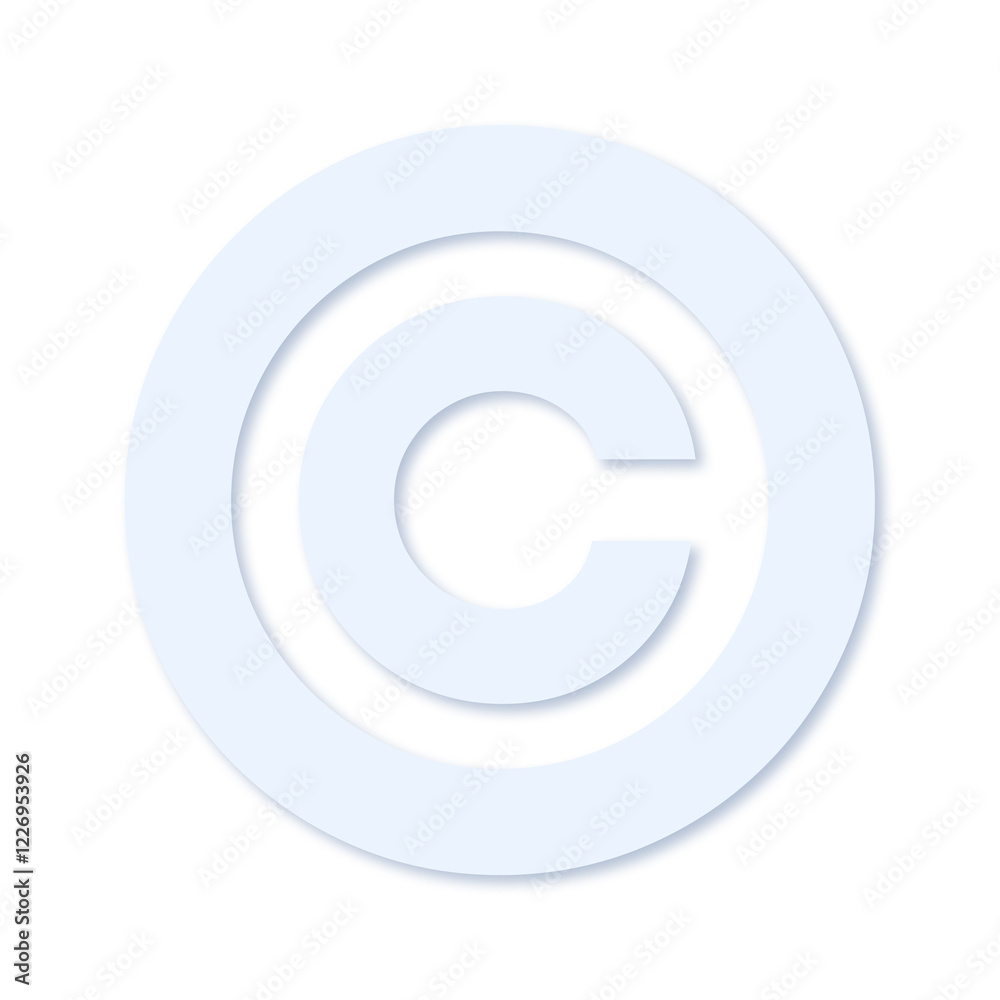 © copyright symbol in light blue color with soft shadow on transparent background © copyright symbol in light blue color with soft shadow on transparent background