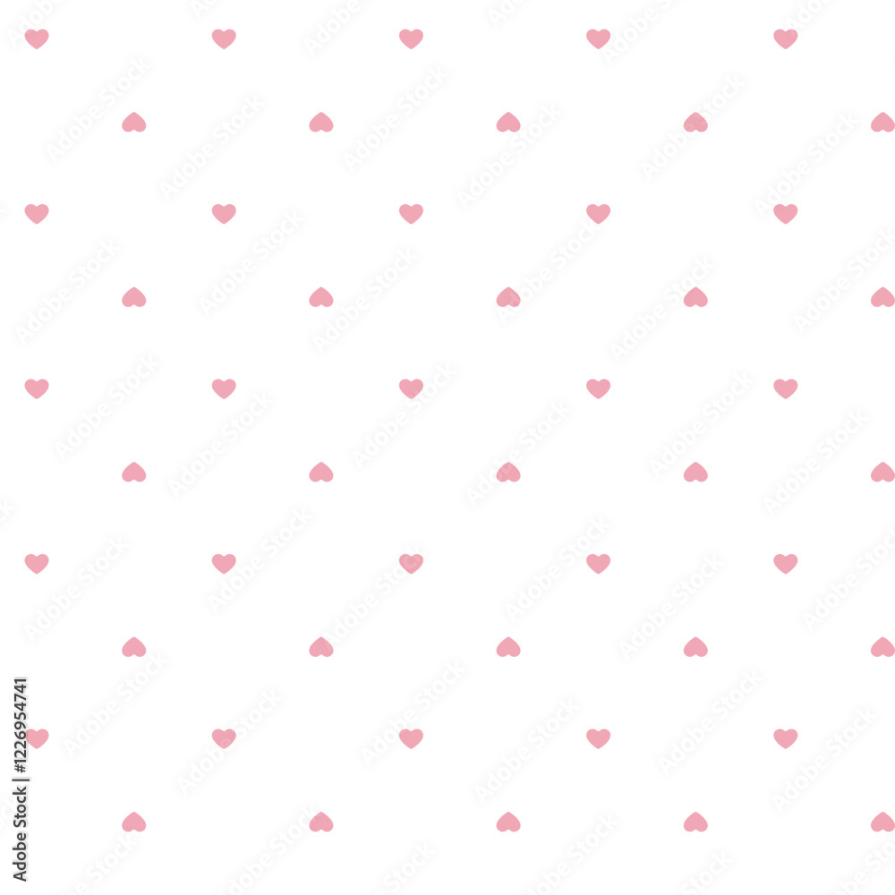 Simple hearts seamless vector pattern. Flat design endless chaotic texture made of tiny heart silhouettes. Simple hearts seamless vector pattern. Flat design endless chaotic texture made of tiny heart silhouettes.