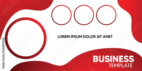 Modern business flyer template featuring a vibrant red and white design with versatile circular elements. Perfect for promotional material, corporate branding, and creative professional presentations.