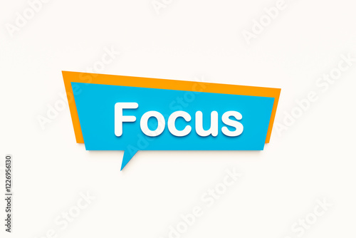 Foto Focus, colored cartoon speech bubble, white text