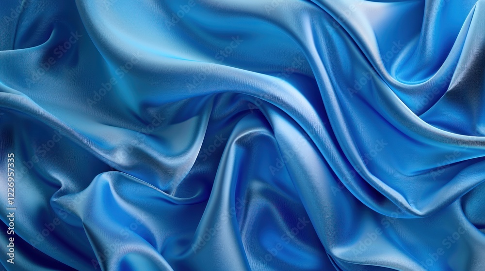 Fototapeta premium Abstract Blue Satin Fabric