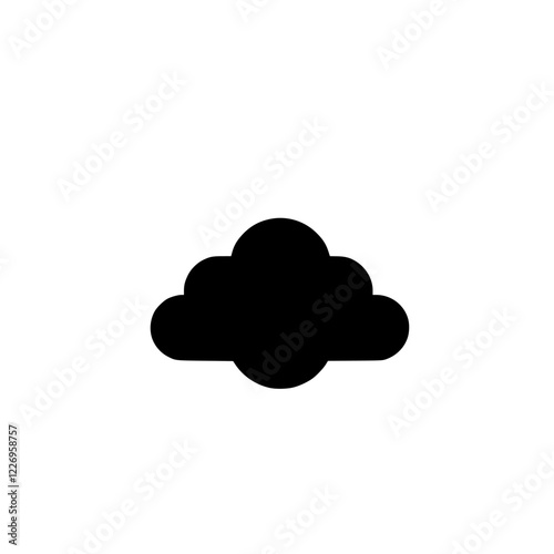 Cloud Icon: A Simple Black Silhouette of a Cumulus Cloud - Weather Symbol