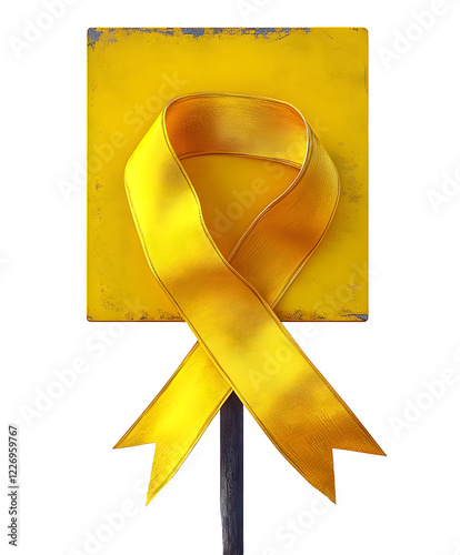 illustration of yellow ribbon sign ai generated