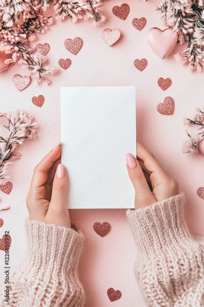 Obraz premium valentines mockup card