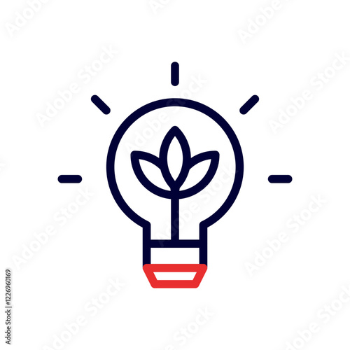 Stylized Lightbulb with Plant Inside for New Ideas