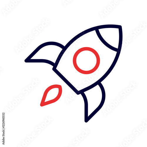 Simple Rocket launch icon vector illustration graphic