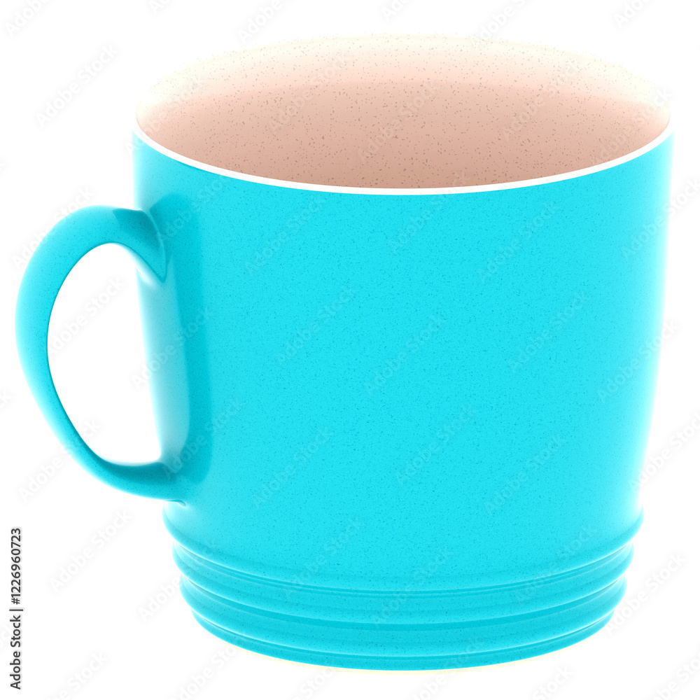 Obraz premium 3d render turquoise mug with transparent background