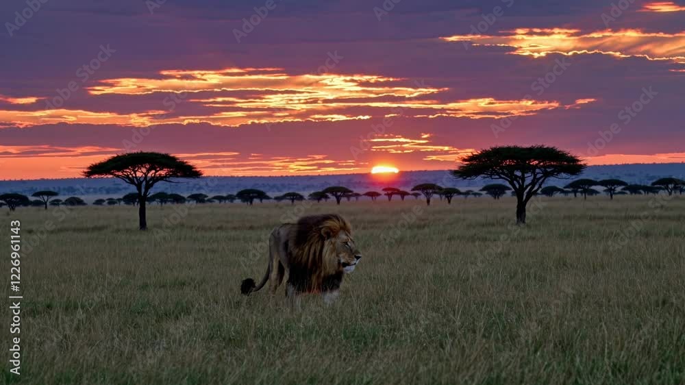 Majestic Lion at African Sunset Majestic Lion at African Sunset