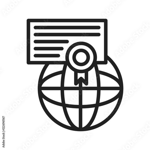 Global Certificate icon vector image. Suitable for mobile apps, web apps and print media. photo