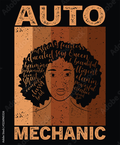 Melanin Auto Mechanic Juneteenth African American Black History T-Shirt
