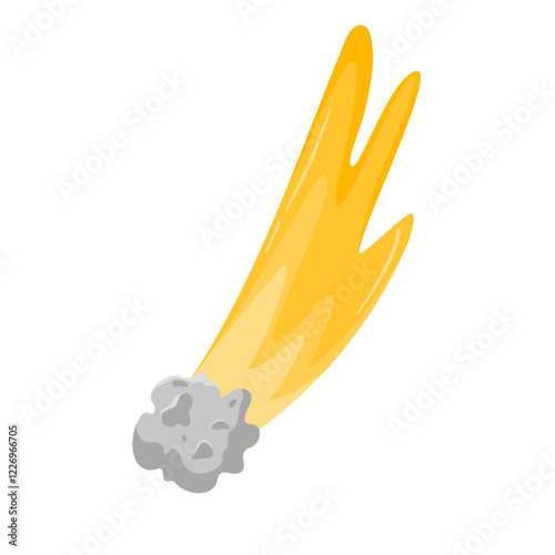Meteorite vector icon isolated on white background. Meteorite rock in cartoon style vector. Colorful icon for web design.