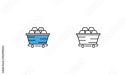 Mine Cart icon vector set