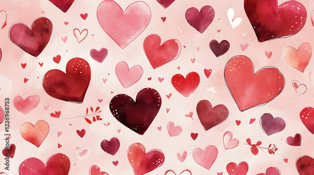 Valentine's day background card invitation, wallpaper or graphic resource to use on February. hearts and flowers, roses, mainly red color 