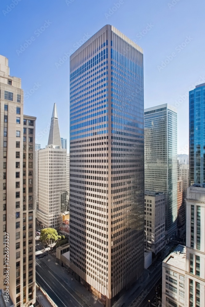 The stunning city skyline of San Francisco showcases an array of impressive tall buildings set against a backdrop of clear blue skies during the daytime The stunning city skyline of San Francisco showcases an array of impressive tall buildings set against a backdrop of clear blue skies during the daytime