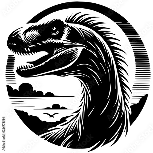 Dinosaur portrait silhouette