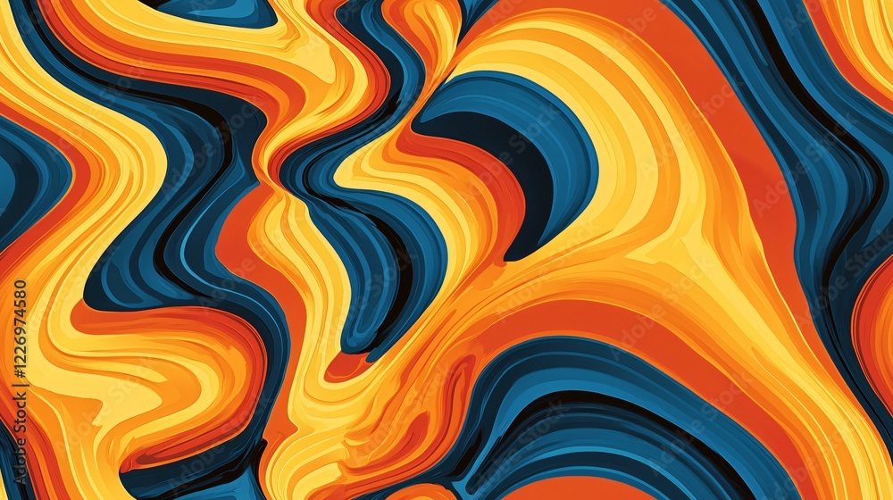 Obraz premium Optical illusion seamless pattern with mesmerizing 3D depth effects and warped lines