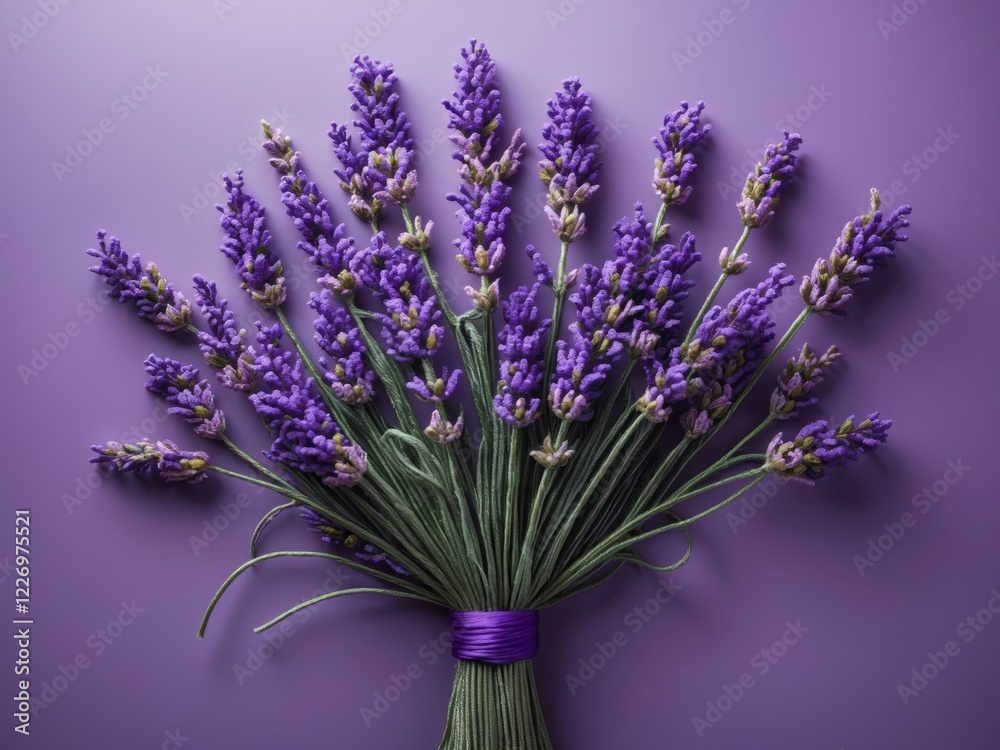 Fototapeta premium Lavender bouquet arrangement floral studio still life indoor close-up