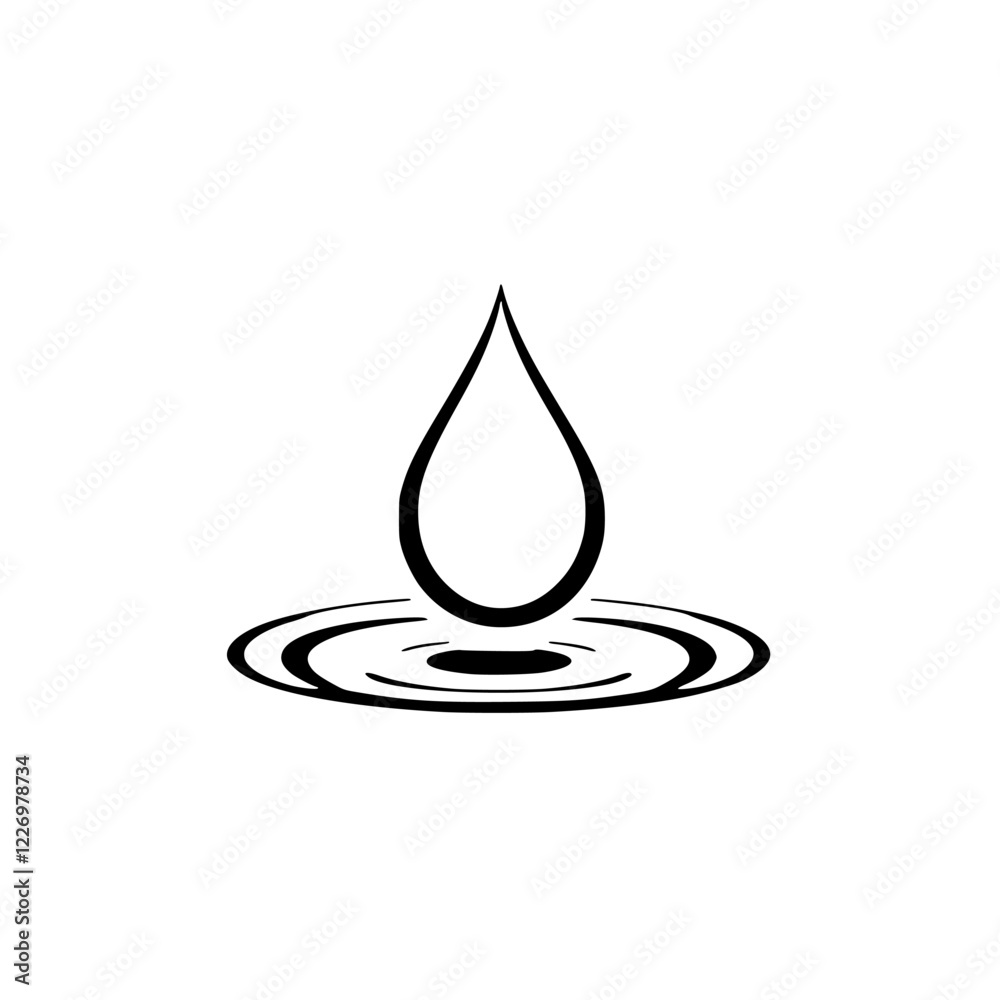 Water Drop Ripple: Abstract Nature Image, Clean and Pure, Symbol of Serenity and Peace Water Drop Ripple: Abstract Nature Image, Clean and Pure, Symbol of Serenity and Peace