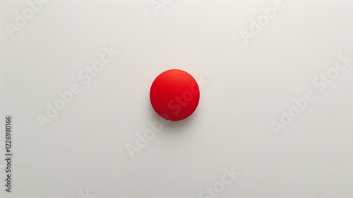 A red dot positioned off-center on a white canvas, creating a minimalist composition.
