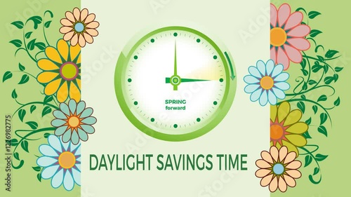 Start of daylight saving time in March with clocks moving forward