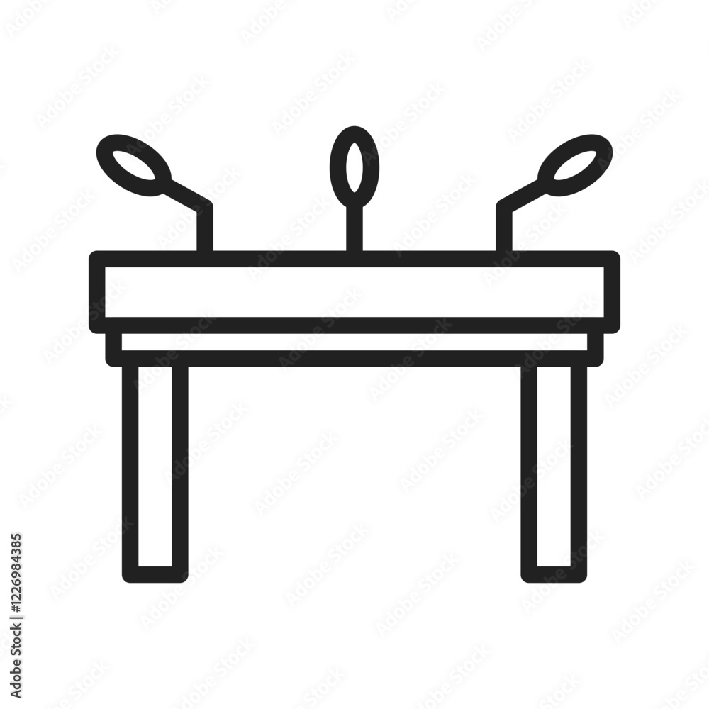 Table Mic icon vector image. Suitable for mobile apps, web apps and print media. Table Mic icon vector image. Suitable for mobile apps, web apps and print media.