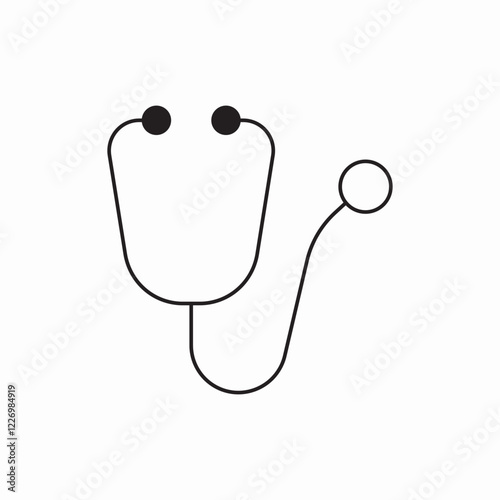 Medical stethoscope health icon vector sign