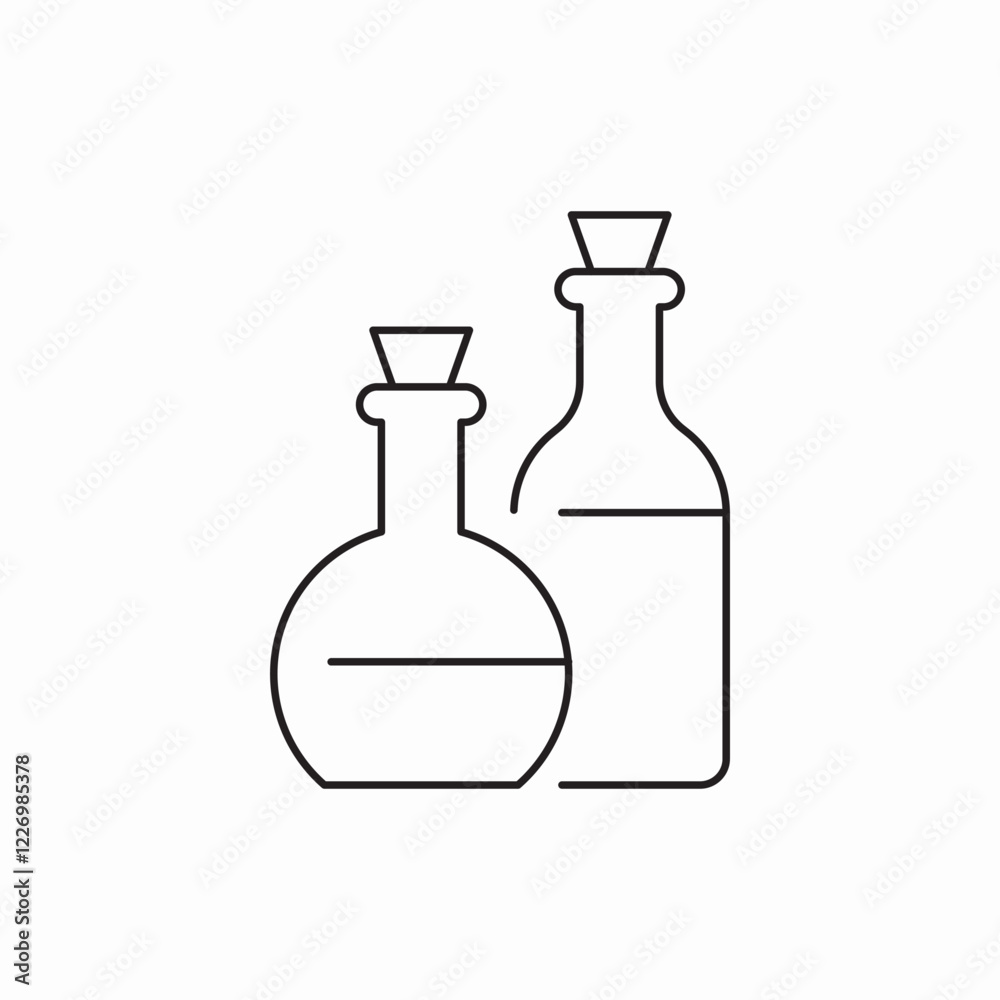 Chemistry lab bottles icon vector sign Chemistry lab bottles icon vector sign