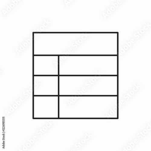 Spreadsheet data table icon vector sign