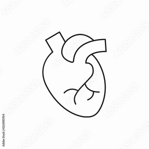 heart organ icon vector sign